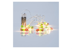 Χριστουγεννιάτικα Λαμπάκια 10LED Μπαταρίας Jingle Joy Lights Θερμό Λευκό 90cm με Αυτοκίνητα