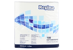 Χαρτοπετσέτες Πολυτελείας Regina 40x40cm 100 Φύλλα Λευκές