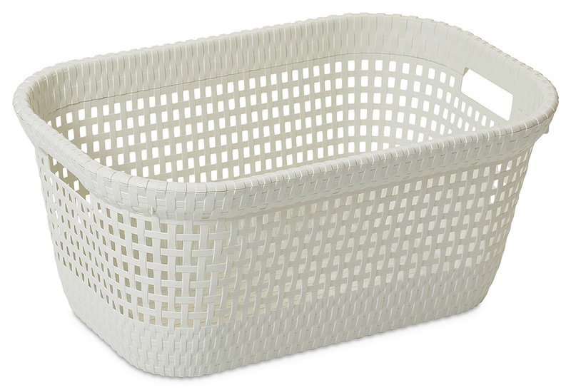 Καλάθι Ρούχων Dea Home Rattan 45lt Μ60xΠ40xΥ26cm Λευκό