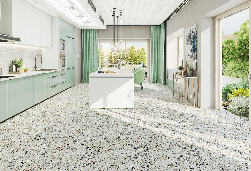 Γρανιτοπλακάκι Terrazzo Veneto 60x60cm Λευκό/Πράσινο