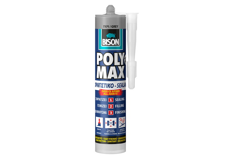 Σφραγιστικό Πολυμέρες Bison Polymax 280ml Γκρι