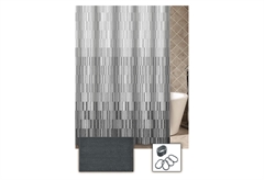 Σετ Κουρτίνα 180x180cm & Ταπέτο Μπάνιου Ionion Grey Prints