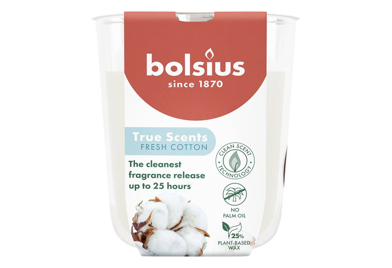 Αρωματικό Κερί Bolsius True Scents Φ8x7.3cm Fresh Cotton