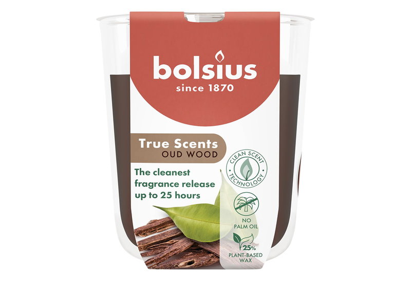 Αρωματικό Κερί Bolsius True Scents Φ8x7.3cm Oud Wood