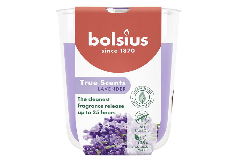 Αρωματικό Κερί Bolsius True Scents Φ8x7.3cm Lavender
