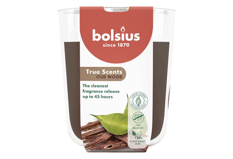 Αρωματικό Κερί Bolsius True Scents Φ9.5x8.5cm Oud Wood