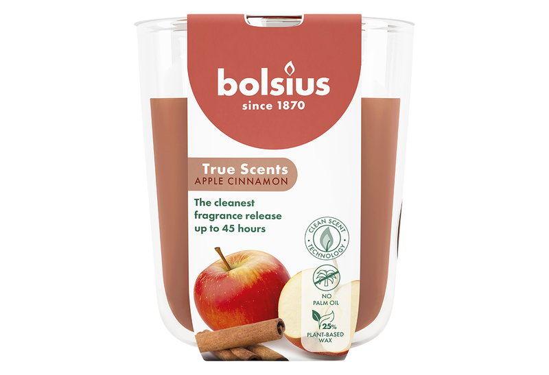 Αρωματικό Κερί Bolsius True Scents Φ9.5x8.5cm Apple Cinnamon