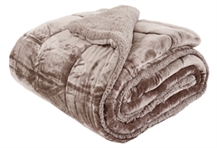 Κουβερτοπάπλωμα Διπλό Ionion Flannel Sherpa 240x220cm Mushroom