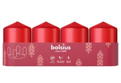 Σετ Κερί Κορμός Bolsius Φ4x6cm Κόκκινο 4τμχ