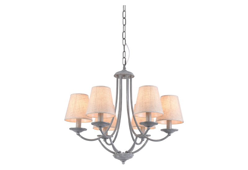 Κρεμαστό Φωτιστικό Home Lighting Etna 6xE14 Φ55cm Γκρι Πατίνα