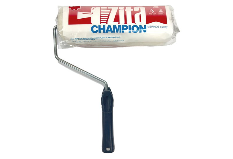Ρολό Βαφής Zita Champion 10cm με Φυσική Γούνα για Ριπολίνες/Πλαστικά Χρώματα