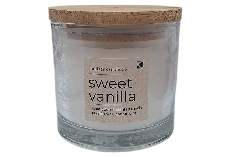 Αρωματικό Κερί Sweet Vanilla 8x8cm σε Βάζο με Καπάκι