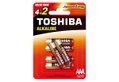 Μπαταρίες Αλκαλικές ΑΑΑ Toshiba Entry Level 4+2τμχ