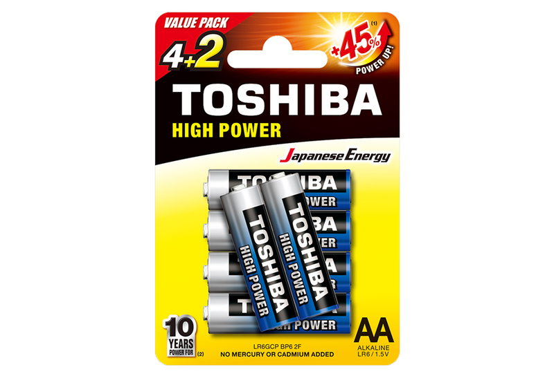 Μπαταρίες Αλκαλικές ΑΑ Toshiba High Power 4+2τμχ