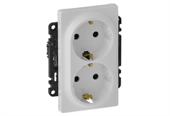 Legrand Valena Life Διπλή Πρίζα Σούκο 2x2Π+Γ Ασφαλείας με Αυτόματους Ακροδέκτες Λευκή