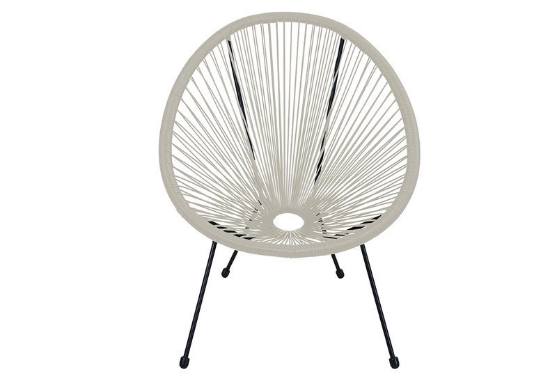 Πολυθρόνα Κήπου Nattera Veracruz Μεταλλική/Rattan Λευκή