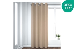 Κουρτίνα Zakartex 260x140cm Solid Beige με Τρουκς