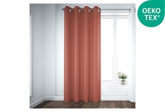 Κουρτίνα Zakartex 140x260cm Solid Terracotta με Τρουκς