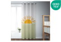 Κουρτίνα Zakartex Half Sun Kids 280x150cm Λευκό/Πράσινο με Τρουκς