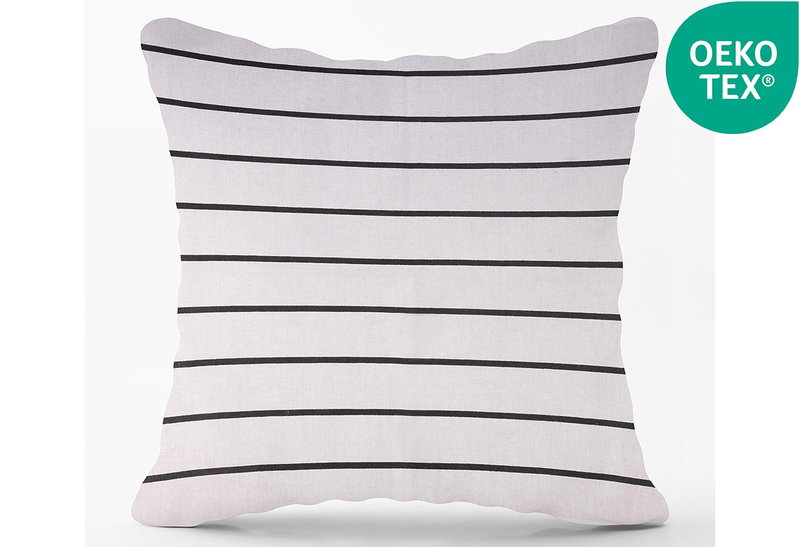 Διακοσμητικό Μαξιλάρι 45x45cm Zakartex Black Stripes