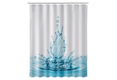 Κουρτίνα Μπάνιου Drop 180x200cm Λευκό/Μπλε
