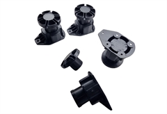 Σετ Πόδια Μπάζας με Φαρδύ Πέλμα Y7cm Μαύρα 4τμχ