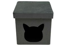 Σκαμπό Κατοικιδίου Apricot Cat Γκρι 38x38cm