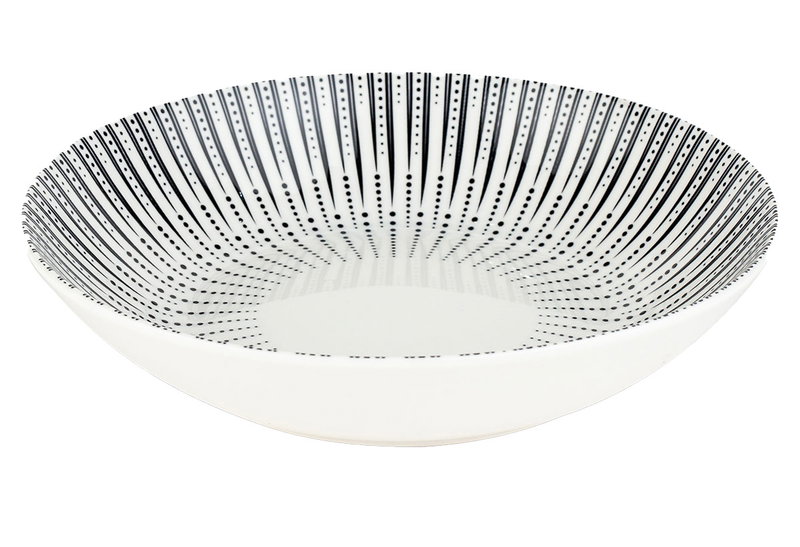 Πιάτο Σούπας Nava Iris Λευκό/Μαύρο Φ20cm