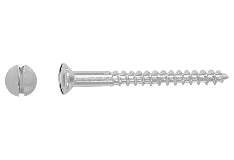 Ξυλόβιδα LUX Φρεζάτη με Ψωμάκι SL Φ4x40mm Ασημί 10τμχ