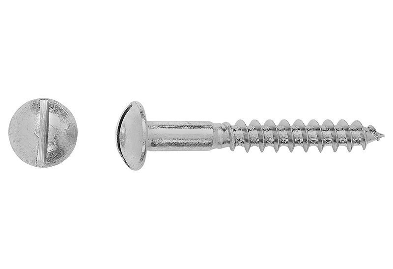 Ξυλόβιδα LUX Στρογγυλή SL Φ5x50mm Ασημί 10τμχ