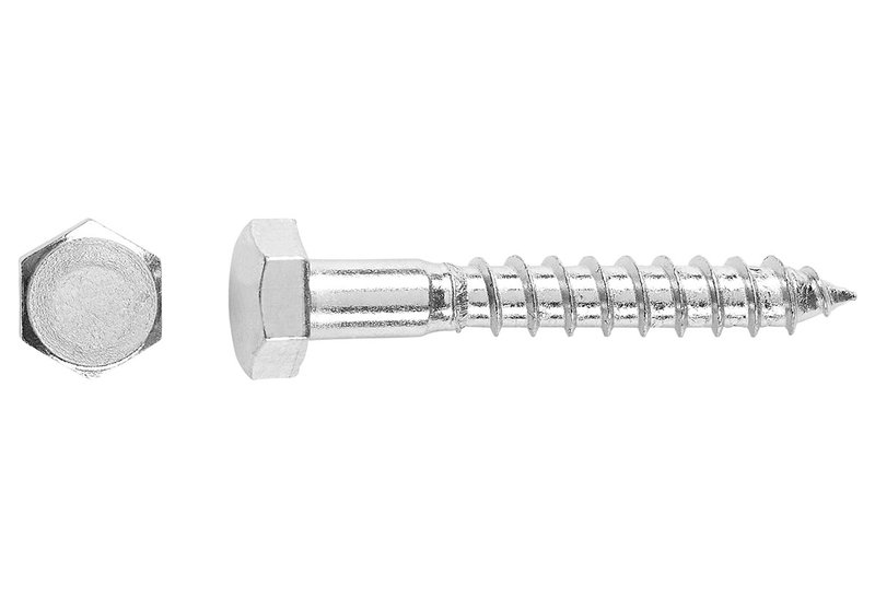Ξυλόβιδα LUX HEX Φ10x40mm Ασημί 100τμχ