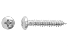 Βίδα Inox LUX Στρογγυλή PH 2 Φ3.5x9.5mm Ασημί 12τμχ