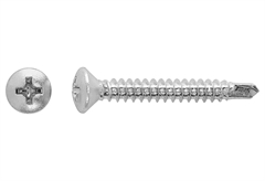 Βίδα Inox Αυτοδιάτρητη LUX Φρεζάτη με Ψωμάκι PH 2 Φ4.2x25mm Ασημί 12τμχ