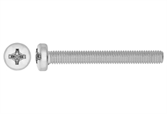 Μηχανόβιδα Inox LUX Στρογγυλή PH 1 ΦM3x10mm Ασημί 8τμχ