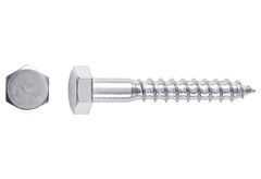 Ξυλόβιδα Inox LUX HEX Φ5x40mm Ασημί 4τμχ