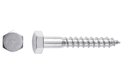 Ξυλόβιδα Inox LUX HEX Φ10x50mm Ασημί 2τμχ