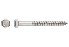 Ξυλόβιδα Inox LUX HEX Φ6x50mm Ασημί 50τμχ