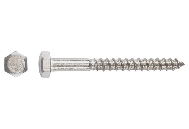 Ξυλόβιδα Inox LUX HEX Φ6x50mm Ασημί 50τμχ