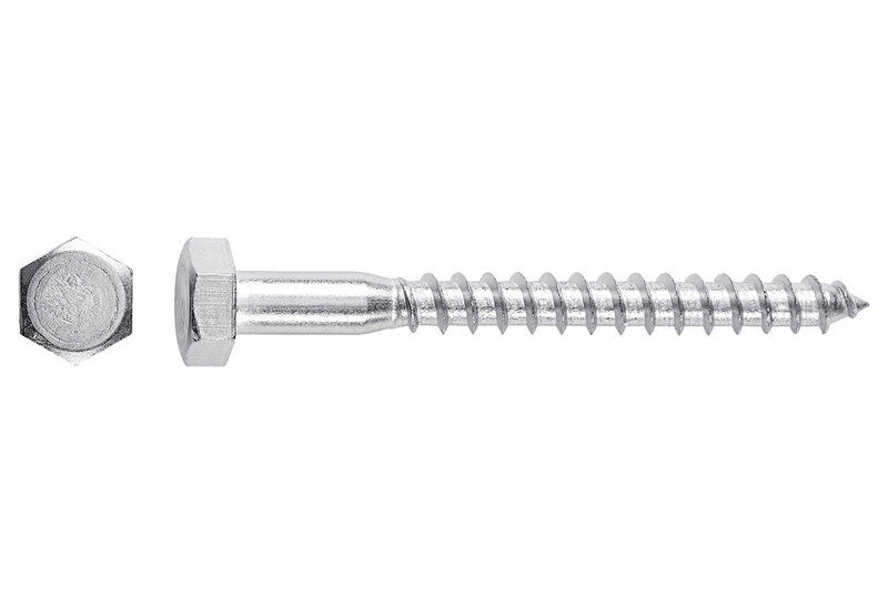 Ξυλόβιδα Inox LUX HEX Φ6x30mm Ασημί 50τμχ