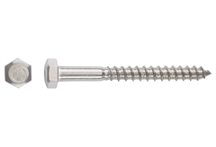 Ξυλόβιδα Inox LUX HEX Φ6x60mm Ασημί 50τμχ