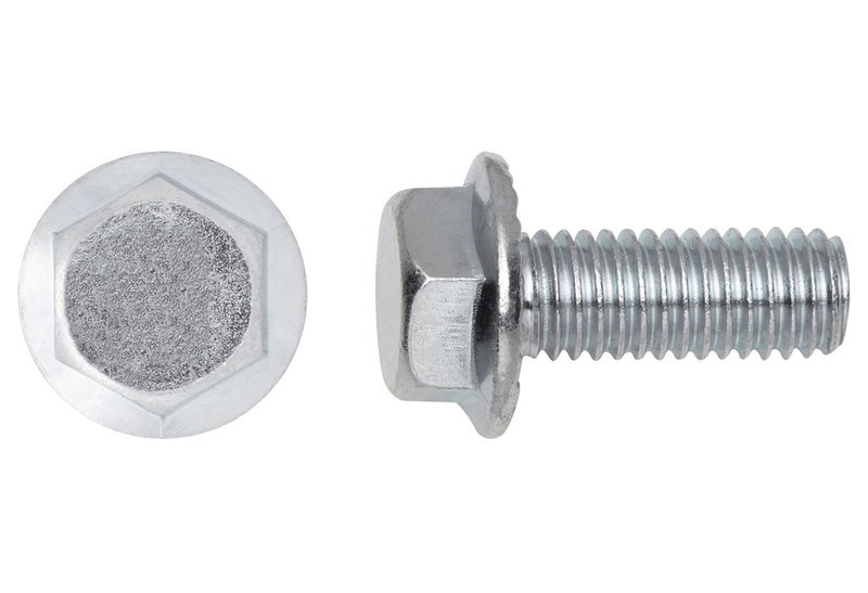 Βίδα με Φλάντζα LUX HEX 10 ΦM6x20mm Ασημί 8τμχ