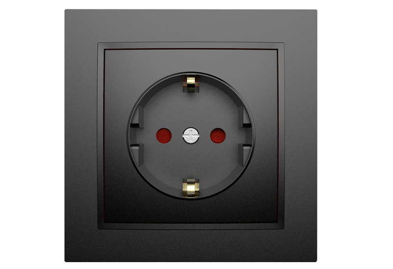 Πρίζα Σούκο 16A IlluminON Alfa Μαύρη