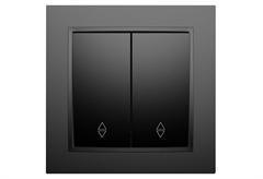 Διακόπτης A/R-K/R IlluminON Alfa Μαύρος