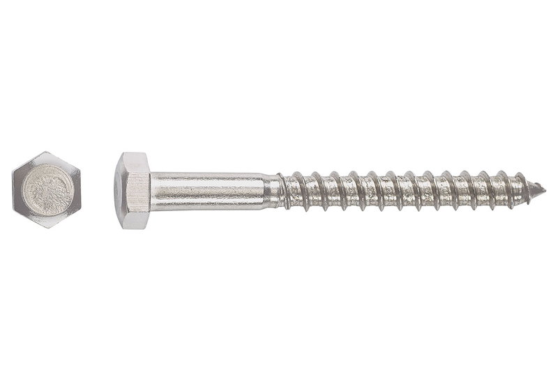 Βίδα Inox LUX HEX Φ6x60mm Ασημί 10τμχ