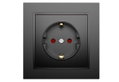 illuminON Alfa Πρίζα Σούκο 16Α Μαύρη Σετ 5 Τεμάχια