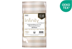 Σετ Μαξιλαροθήκη Ionion Infinity 52x72cm Stripe Sand 2τμχ
