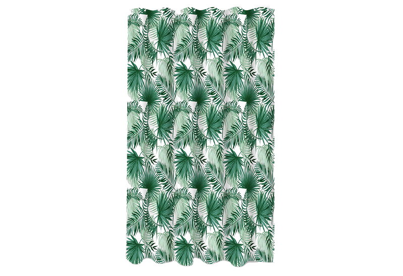 Κουρτίνα Μπάνιου Ionion Palm Trees Υφασμάτινη Πράσινη 180x180cm