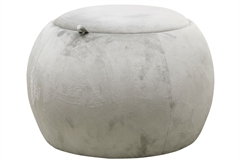 Σκαμπό Homefit Sfera Φ50x35cm Γκρι με Αποθηκευτικό Χώρο