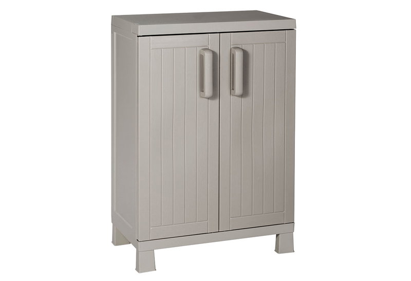 Ντουλάπα Πλαστική Δίφυλλη Toomax Wood Midi New Μ65xΠ37xΥ93cm με 2 Ράφια