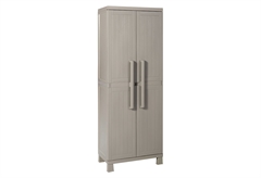 Ντουλάπα Πλαστική Δίφυλλη Toomax Wood Midi New Μ65xΠ37xΥ173cm με 4 Ράφια & Χώρισμα